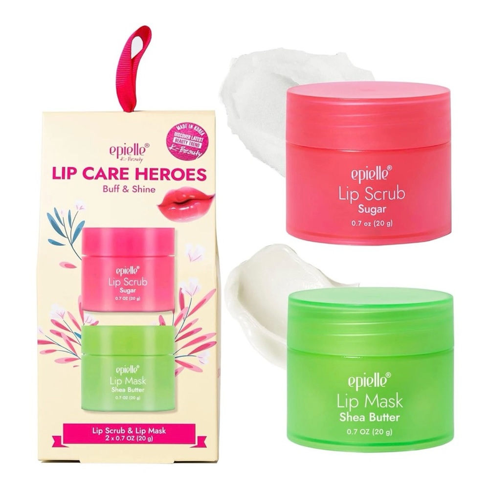 Pink and Green Lip Balm Gloss Duo